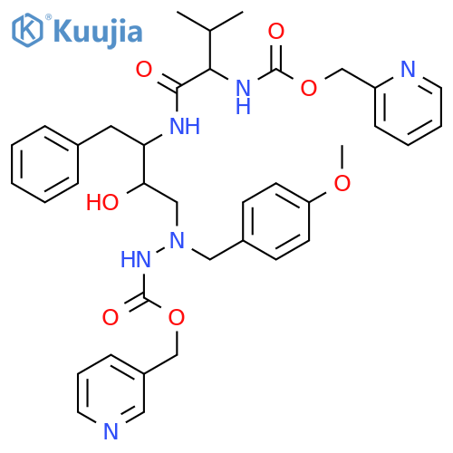 12-Oxa-2,3,7,10-tetraazatridecanoicacid,5-hydroxy-3-[(4-methoxyphenyl)methyl]-9-(1-methylethyl)-8,11-dioxo-6-(phenylmethyl)-13-(2-pyridinyl)-,3-pyridinylmethyl ester, [5S-(5R*,6R*,9R*)]- (9CI) structure
