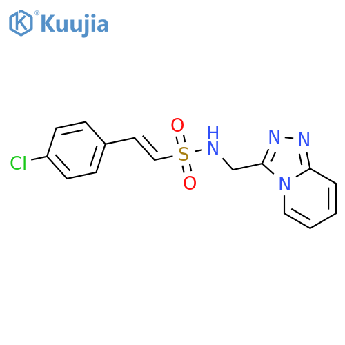 (E)-2-(4-Chlorophenyl)-N-([1,2,4]triazolo[4,3-a]pyridin-3-ylmethyl)ethenesulfonamide structure
