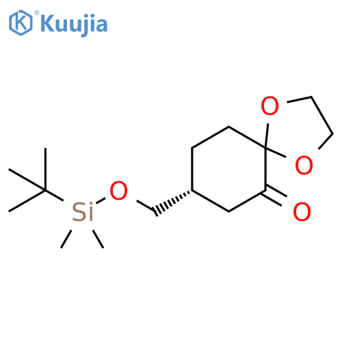 1,4-Dioxaspiro[4.5]decan-6-one,8-[[[(1,1-dimethylethyl)dimethylsilyl]oxy]methyl]-, (8R)- structure