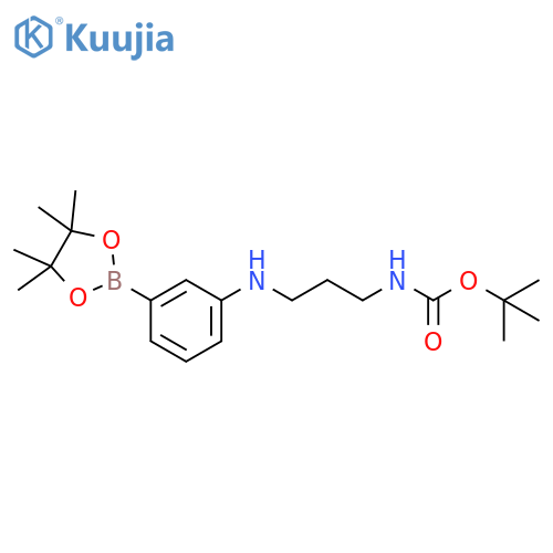 tert-butyl 3-(3-(4,4,5,5-tetramethyl-1,3,2-dioxaborolan-2-yl)phenylamino)propylcarbamate structure