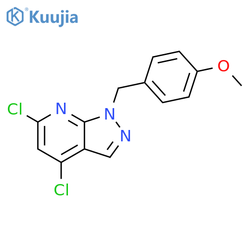 1H-Pyrazolo[3,4-b]pyridine, 4,6-dichloro-1-[(4-methoxyphenyl)methyl]- structure