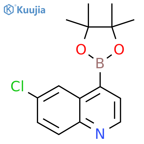 6-chloro-4-(tetramethyl-1,3,2-dioxaborolan-2-yl)quinoline structure