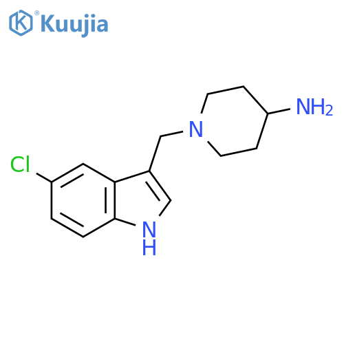 1-((5-Chloro-1H-indol-3-yl)-methyl)piperidin-4-amine structure
