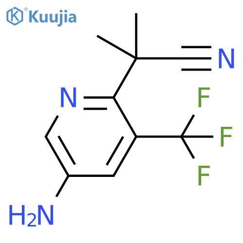 2-Pyridineacetonitrile, 5-amino-a,a-dimethyl-3-(trifluoromethyl)- structure