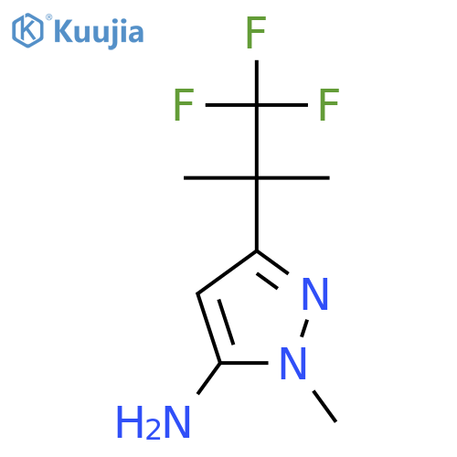 1-methyl-3-(1,1,1-trifluoro-2-methylpropan-2-yl)-1H-pyrazol-5-amine structure