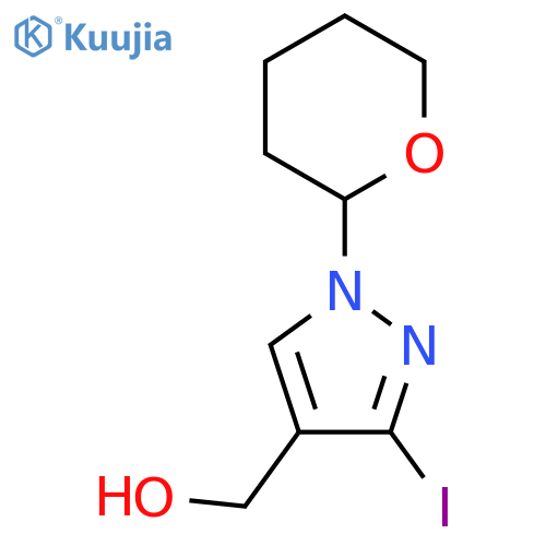 (3-iodo-1-tetrahydropyran-2-yl-pyrazol-4-yl)methanol structure