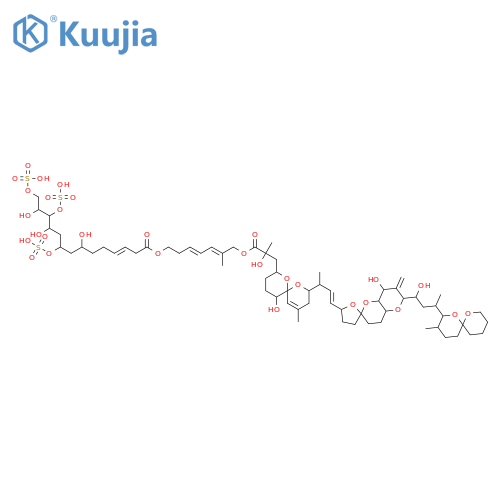 1,7-Dioxaspiro[5.5]undec-10-ene-2-propanoicacid, a,5-dihydroxy-a,10-dimethyl-8-[(1R,2E)-1-methyl-3-[(2R,4'aR,5R,6'S,8'R,8'aS)-octahydro-8'-hydroxy-6'-[(1S,3S)-1-hydroxy-3-[(2S,3R,6S)-3-methyl-1,7-dioxaspiro[5.5]undec-2-yl]butyl]-7'-methylenespiro[furan-2(3H),2'(3'H)-pyrano[3,2-b]pyran]-5-yl]-2-propenyl]-,(2E,4E)-2-methyl-7-[[(3Z)-7,11,13-trihydroxy-1-oxo-9,12,14-tris(sulfooxy)-3-tetradecenyl]oxy]-2,4-heptadienylester, (aR,2S,5R,6R,8S)- structure