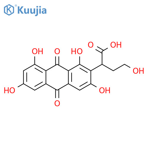 2-Anthraceneacetic acid, 9,10-dihydro-1,3,6,8-tetrahydroxy-α-(2-hydroxyethyl)-9,10-dioxo- structure