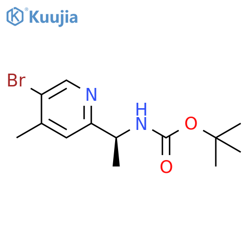 tert-butyl N-[(1S)-1-(5-bromo-4-methyl-2-pyridyl)ethyl]carbamate structure