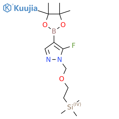 5-fluoro-4-(4,4,5,5-tetramethyl-1,3,2-dioxaborolan-2-yl)-1-{2-(trimethylsilyl)ethoxymethyl}-1H-pyrazole structure