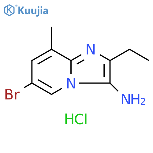 Imidazo[1,2-a]pyridin-3-amine, 6-bromo-2-ethyl-8-methyl-, hydrochloride (1:1) structure