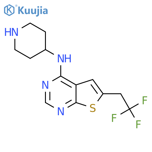 N-(Piperidin-4-yl)-6-(2,2,2-trifluoroethyl)thieno2,3-dpyrimidin-4-amine structure