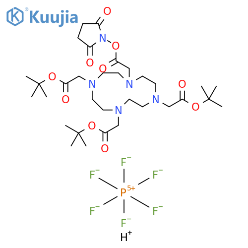 DOTA-mono-NHS tris (t-Bu ester) Hydrogen Hexafluorophosphate structure