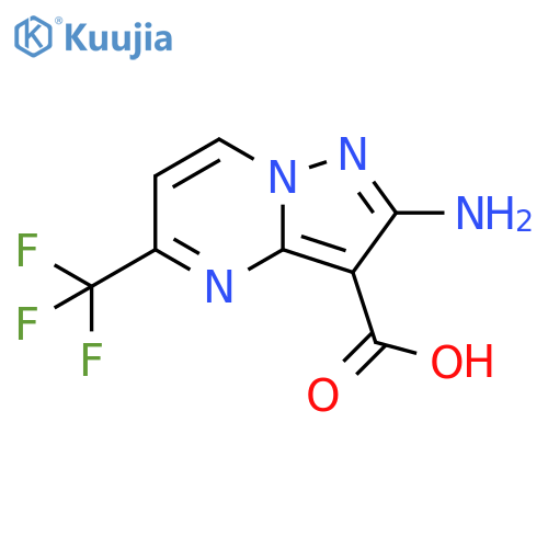 2-amino-5-(trifluoromethyl)pyrazolo[1,5-a]pyrimidine-3-carboxylic acid structure