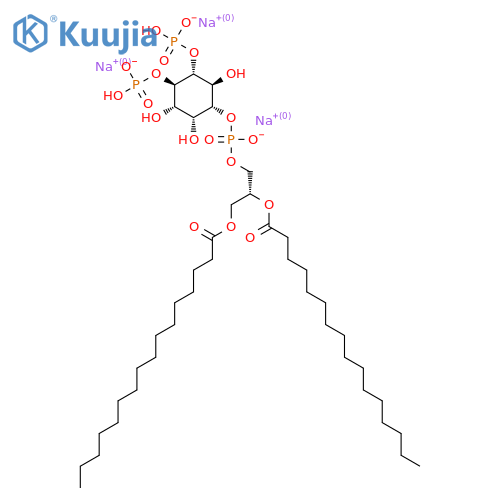 Phosphatidylinositol bis-3,4-phosphate, 1,2-dipalmitoyl Na salt structure