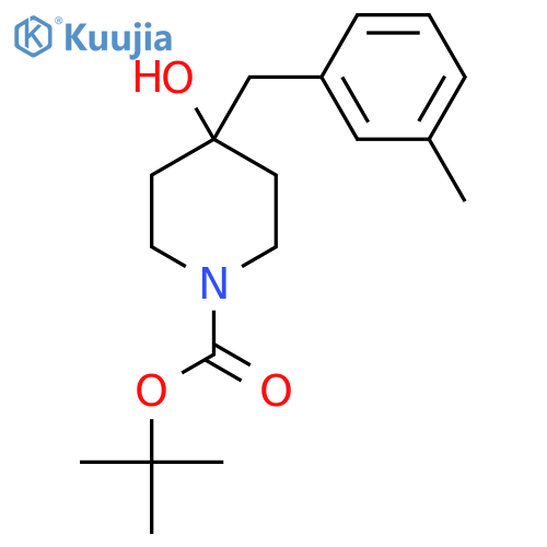 tert-butyl 4-hydroxy-4-(3-methylphenyl)methylpiperidine-1-carboxylate structure