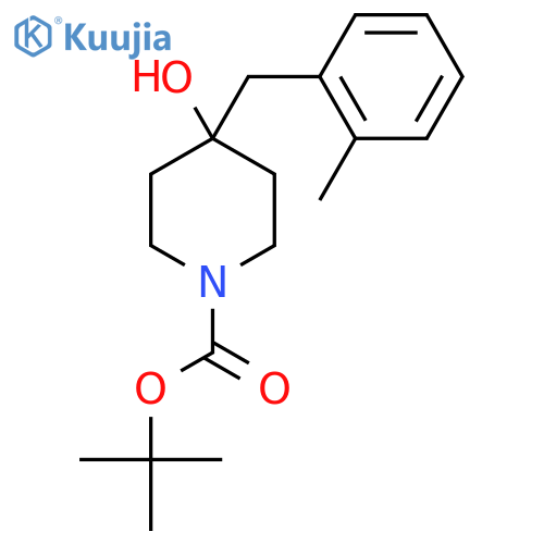 tert-butyl 4-hydroxy-4-(2-methylphenyl)methylpiperidine-1-carboxylate structure