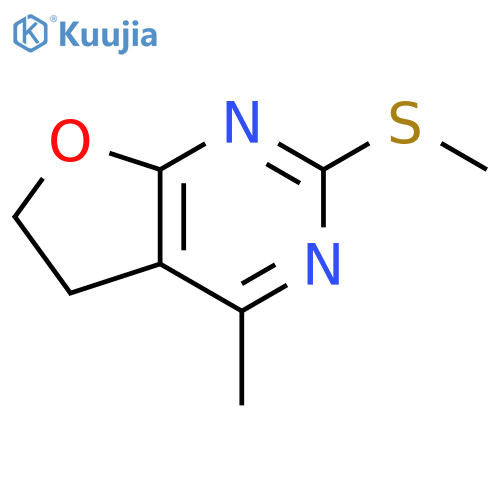 Furo[2,3-d]pyrimidine, 5,6-dihydro-4-methyl-2-(methylthio)- structure