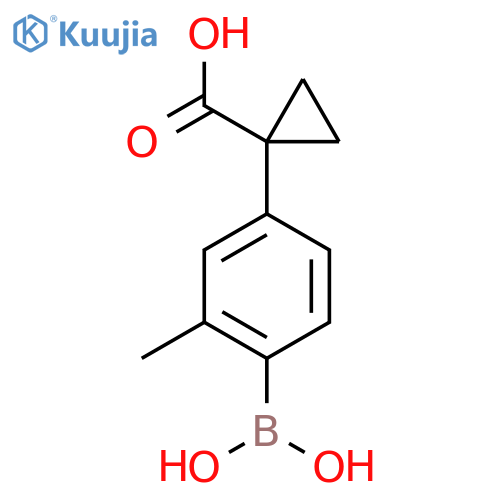 1-4-(Dihydroxyboranyl)-3-methylphenylcyclopropane-1-carboxylic acid structure