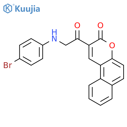 3H-Naphtho[2,1-b]pyran-3-one, 2-[[(4-bromophenyl)amino]acetyl]- structure