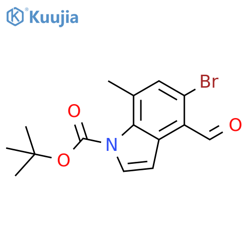 tert-butyl 5-bromo-4-formyl-7-methyl-indole-1-carboxylate structure