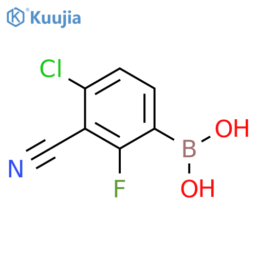 (4-chloro-3-cyano-2-fluorophenyl)boronic acid structure