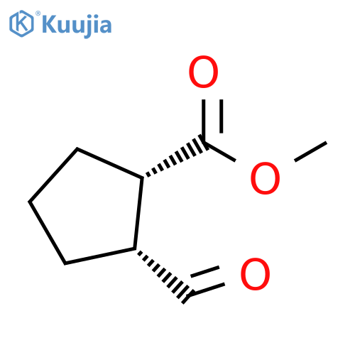 Cyclopentanecarboxylicacid, 2-formyl-, methyl ester, (1S-cis)- (9CI) structure