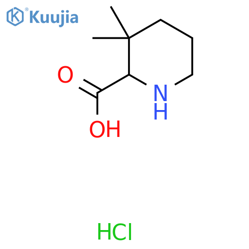 3,3-Dimethylpiperidine-2-carboxylic acid hydrochloride structure
