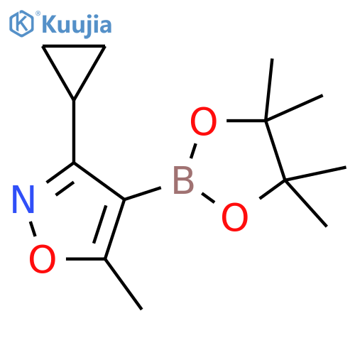 3-cyclopropyl-5-methyl-4-(4,4,5,5-tetramethyl-1,3,2-dioxaborolan-2-yl)isoxazole structure
