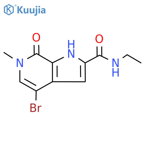 4-bromo-N-ethyl-6-methyl-7-oxo-1H-pyrrolo[2,3-c]pyridine-2-carboxamide structure