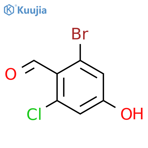 2-bromo-6-chloro-4-hydroxybenzaldehyde structure