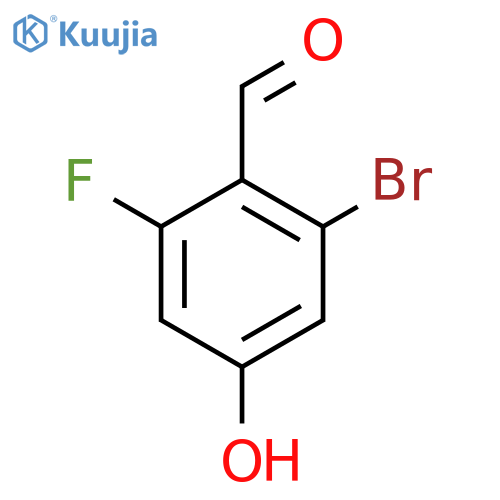 2-Bromo-6-fluoro-4-hydroxybenzaldehyde structure