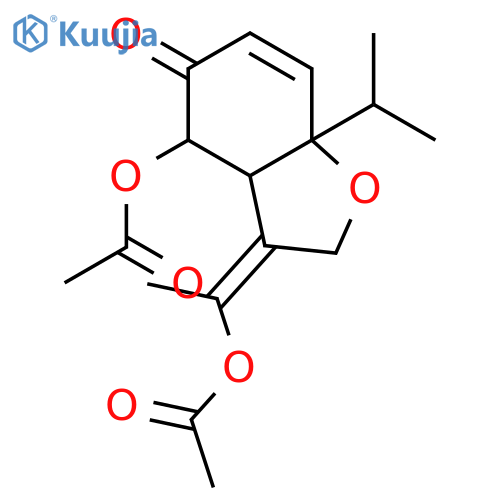 5(4H)-Benzofuranone, 4-(acetyloxy)-3-[1-(acetyloxy)ethylidene]-2,3,3a,7a-tetrahydro-7a-(1-methylethyl)-, (3Z,3aR,4R,7aS)-rel- structure