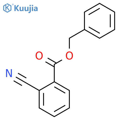 Benzoic acid, 2-cyano-, phenylmethyl ester structure