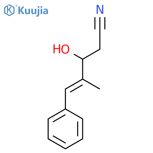 3-hydroxy-4-methyl-5-phenylpent-4-enenitrile structure