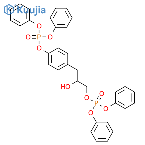 Phosphoric acid, 4-[(2S)-3-[(diphenoxyphosphinyl)oxy]-2-hydroxypropyl]phenyl diphenyl ester structure