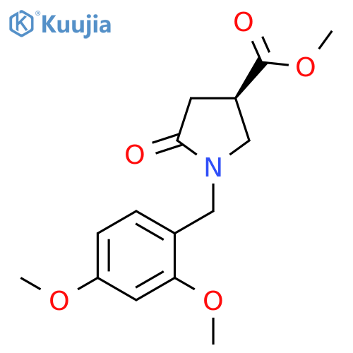 3-Pyrrolidinecarboxylic acid, 1-[(2,4-dimethoxyphenyl)methyl]-5-oxo-, methyl ester, (3R)- structure