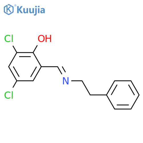 Phenol, 2,4-dichloro-6-[[(2-phenylethyl)imino]methyl]- structure