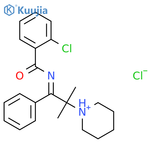 Benzamide,2-chloro-N-[2-methyl-1-phenyl-2-(1-piperidinyl)propylidene]-, hydrochloride(1:1) structure