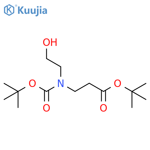 tert-butyl 3-{(tert-butoxy)carbonyl(2-hydroxyethyl)amino}propanoate structure
