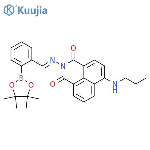 1H-Benz[de]isoquinoline-1,3(2H)-dione, 6-(propylamino)-2-[(E)-[[2-(4,4,5,5-tetramethyl-1,3,2-dioxaborolan-2-yl)phenyl]methylene]amino]- structure