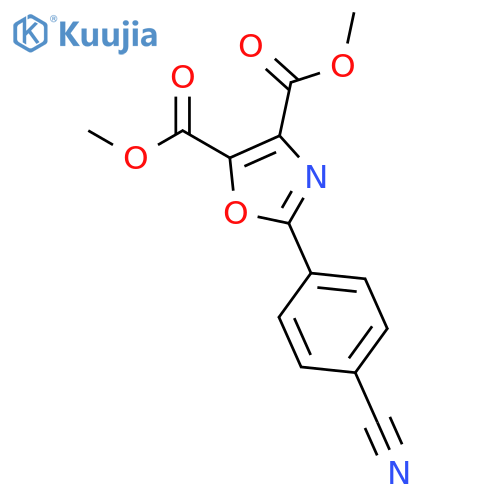 4,5-Oxazoledicarboxylic acid, 2-(4-cyanophenyl)-, dimethyl ester structure