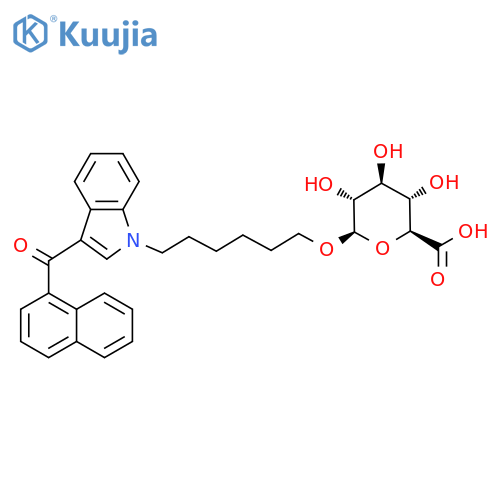 (2S,3S,4S,5R,6R)-6-((6-(3-(1-naphthoyl)-1H-indol-1-yl)hexyl)oxy)-3,4,5-trihydroxytetrahydro-2H-pyran-2-carboxylicacid structure
