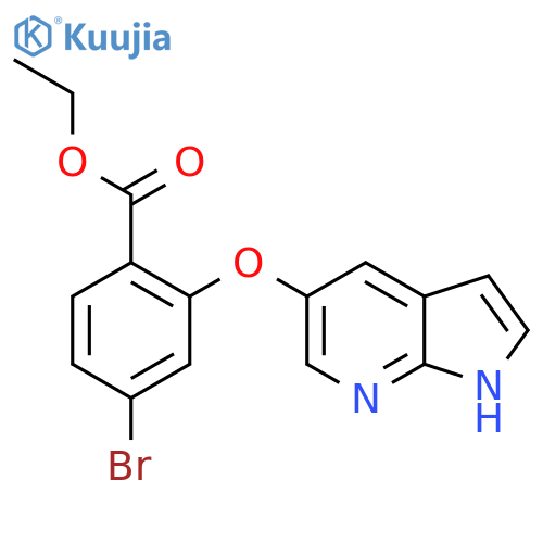 ethyl 4-bromo-2-{1H-pyrrolo[2,3-b]pyridin-5-yloxy}benzoate structure