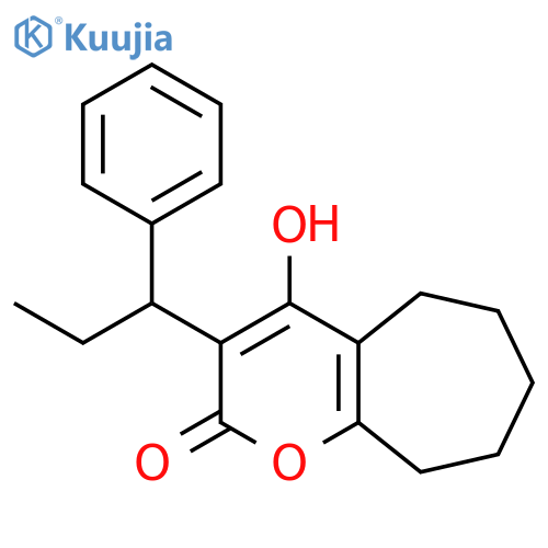 Cyclohepta[b]pyran-2(5H)-one,6,7,8,9-tetrahydro-4-hydroxy-3-(1-phenylpropyl)- structure
