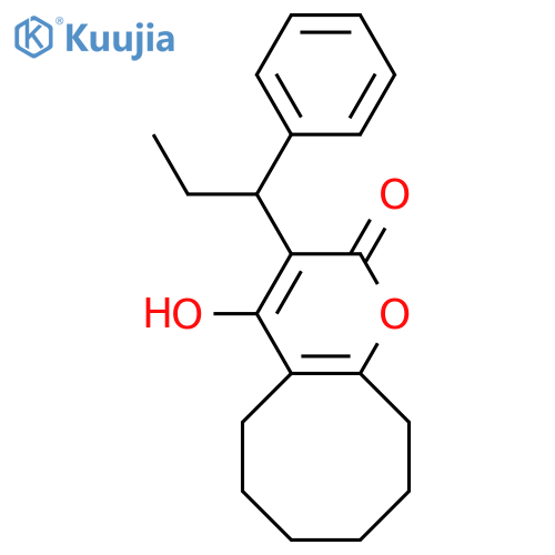 2H-Cycloocta[b]pyran-2-one,5,6,7,8,9,10-hexahydro-4-hydroxy-3-(1-phenylpropyl)- structure