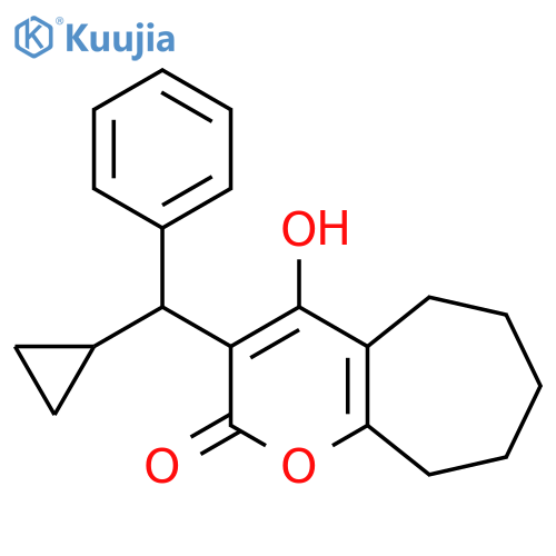 Cyclohepta[b]pyran-2(5H)-one,3-(cyclopropylphenylmethyl)-6,7,8,9-tetrahydro-4-hydroxy- structure