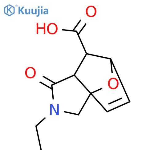 2-ethyl-1-oxo-1,2,3,6,7,7a-hexahydro-3a,6-epoxyisoindole-7-carboxylic acid structure