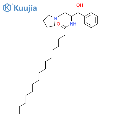 Hexadecanamide,N-[(1R,2R)-2-hydroxy-2-phenyl-1-(1-pyrrolidinylmethyl)ethyl]- structure
