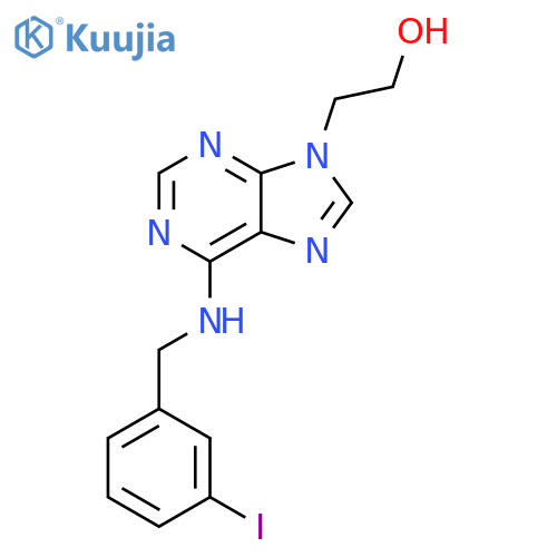 9H-Purine-9-ethanol, 6-[[(3-iodophenyl)methyl]amino]- structure